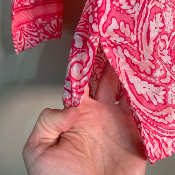 Oscar de la Renta Pink Label Pink Button Down Pajama Top Size XL - Picture 5 of 12